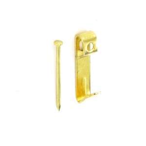 Securit Picture Hooks Single Brassed Pack 4