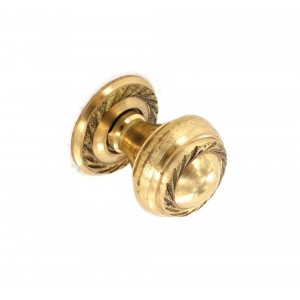 Securit Georgian Cupboard Knob Brass Pack 2 35mm