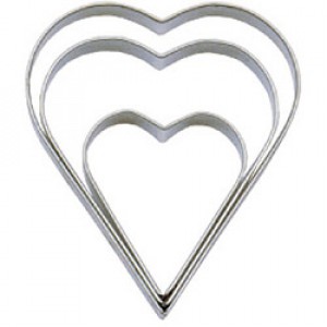 Tala Plain Heart Cutters - Stainless Steel (Set of 3)