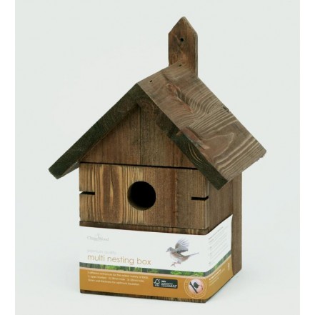 Gardman Multi Hole Nest Box Dark Wood