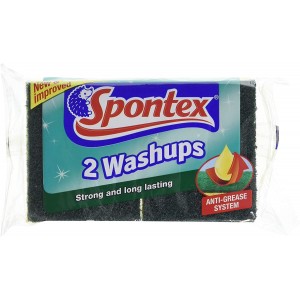 Spontex Washups General Purpose Sponge Scourers 2 Pack