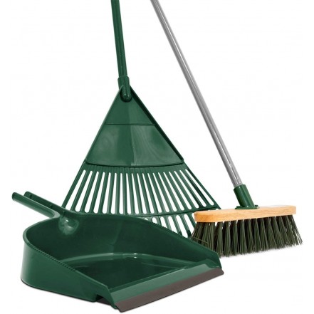 Bentley Garden Tidy Set - Rake, Broom & Shovel Pan