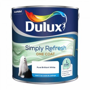 Dulux Simply Refresh Matt Emulsion Pure Brilliant White 2.5 Litre