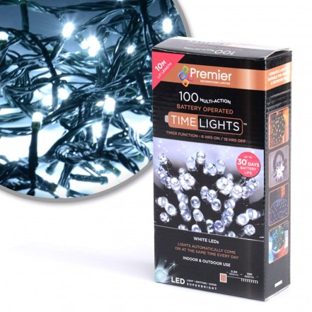 Premier 100 Battery Operated Multi Action LED White Lights