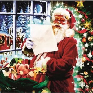 Premier 40cm Battery Operated Lit Canvas Santa's List