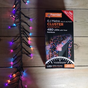 Premier 480 Multi Action LED Cluster Lights Rainbow with Timer