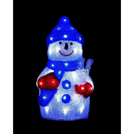 Premier 38cm Acrylic Snowman with 48 White LED Lights