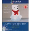 Premier 19cm Acrylic Polar Bear Time Lights 16 White LEDs