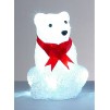 Premier 19cm Acrylic Polar Bear Time Lights 16 White LEDs
