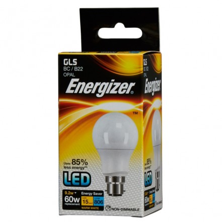 Energizer LED GLS Warm White 806lm 2700k B22