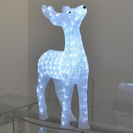 Premier 38cm Acrylic Reindeer with 40 White LEDs