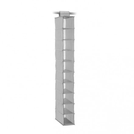 Addis Hanging Shoe 10-Shelf Wardrobe Storage Organiser - Grey