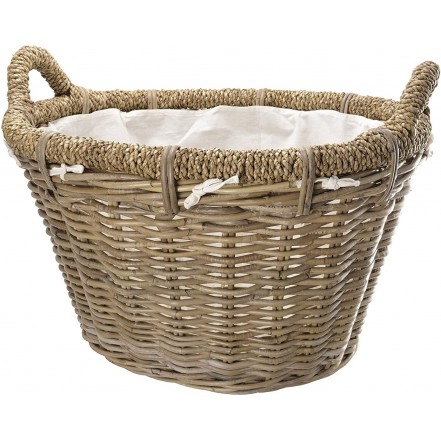 Manor Log Basket Rosewood Rattan