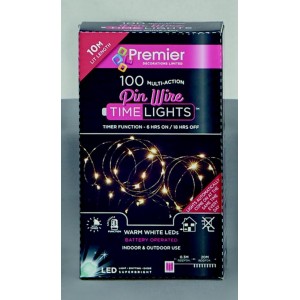 Premier 100 Pin Wire Lights Battery Operated