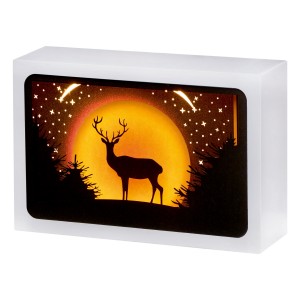 Premier Diorama with LED Light up Scene Box 21cm - Stag