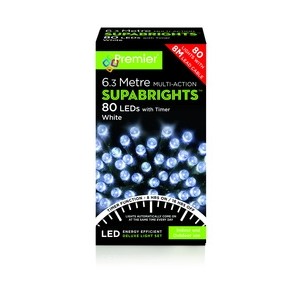 Premier 80 LED White Supabrights with Timer