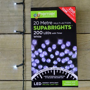 Premier Multi Action 200 Supabrights LED Christmas Lights - White