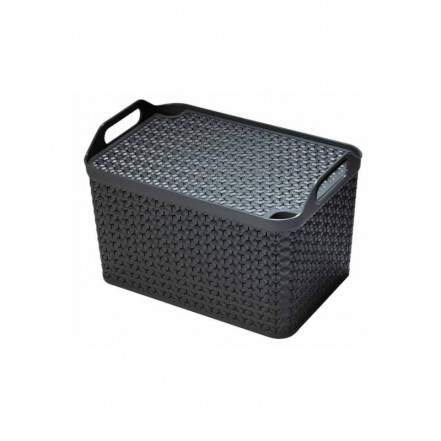 Basket & Lid Lge Charcoal