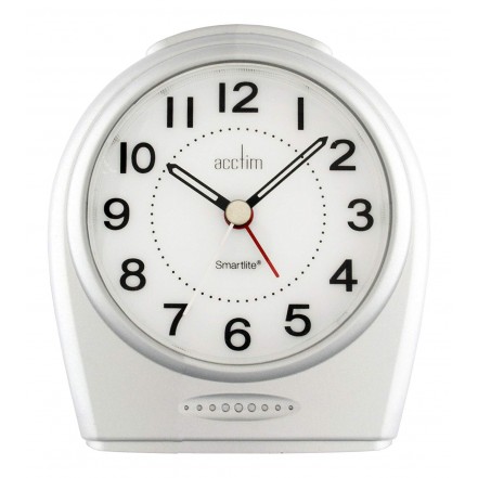 Acctim Astoria Smartlite Non-Ticking Alarm Clock - Silver