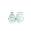Lock & Lock Storage Container - Clear/Blue - Set of 7