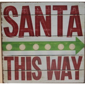 Premier Battery Operated LED Santa Sign 20 x 20cm