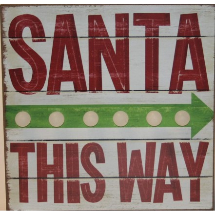 Premier Battery Operated LED Santa Sign 20 x 20cm