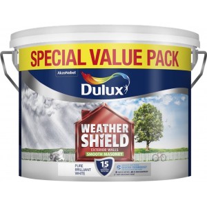 Dulux Weathershield Smooth Masonry Paint Pure Brilliant White 7.5L