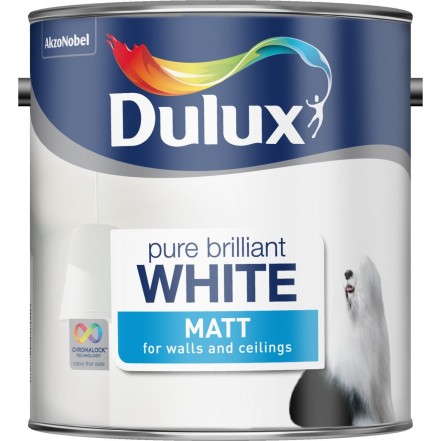 Dulux Matt Emulsion 2.5 Litre Pure Brilliant White 2.5 Litre