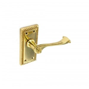 Securit Georgian Latch Handles Brass 105mm Pair