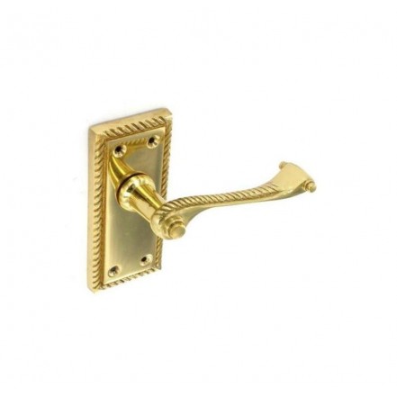 Securit Georgian Latch Handles Brass 105mm Pair