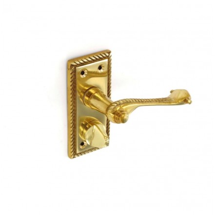 Securit Georgian Privacy Handles Brass 105mm Pair