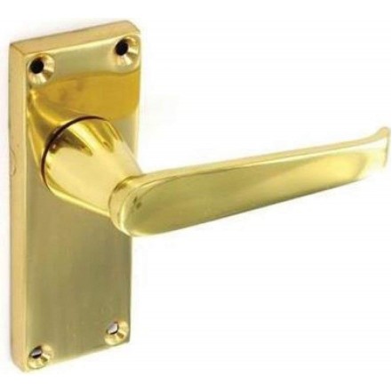 Securit Victorian Latch Handles Brass 105mm Pair