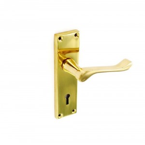 Securit Victorian Scroll Lock Handles Brass 150mm Pair