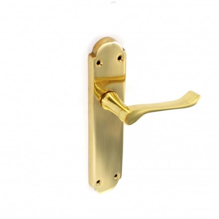 Securit Victorian Regency Latch Handles Brass 200mm Pair