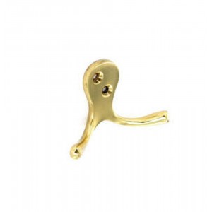 Securit Double Robe Hook 75mm Brass