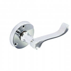 Securit Chrome Round Latch Handles 60mm Pair