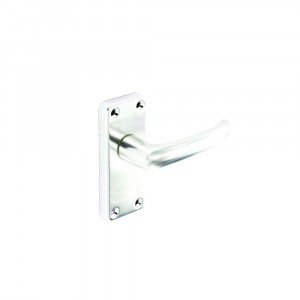 Securit Latch Handles Bright Aluminium 100mm Pair