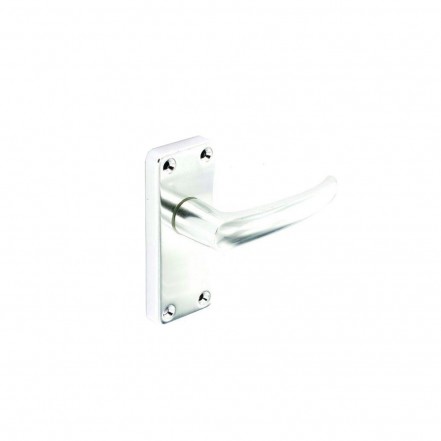 Securit Latch Handles Bright Aluminium 100mm Pair