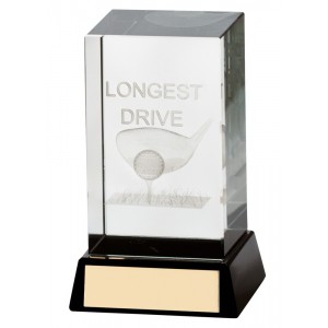 Golf Longest Drive Crystal Award 100mm