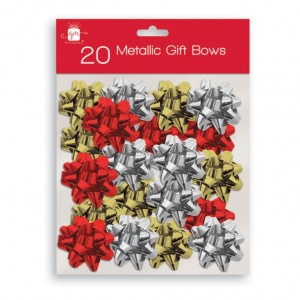 I G Design Metallic Gift Bow Pack of 20 Assorted