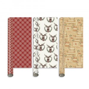 I G Design Gift Wrap 5 Metre Roll Traditional Christmas Assorted