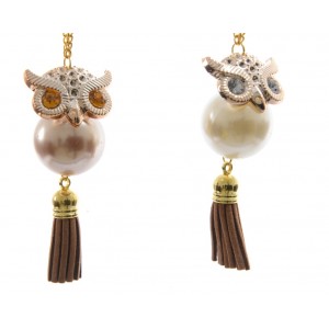 Kaemingk Pearl Owl With Hanger Tree Decoration 9.5cm