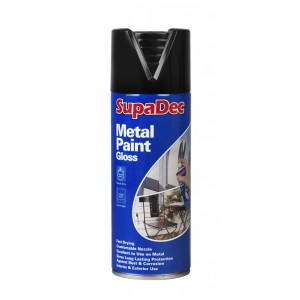 SupaDec Metal Spray Paint 400ml Gloss Black