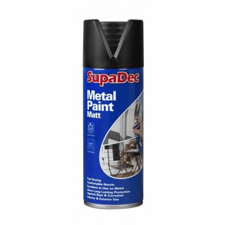 SupaDec Metal Spray Paint 400ml Matt Black