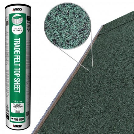 Rose Roofing IKO Trade Felt Top Sheet Green 10m x 1m