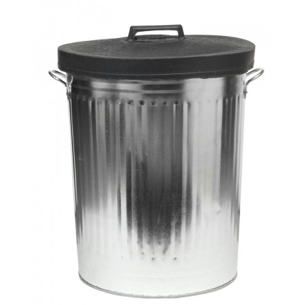 Ambassador Galvanised Dustbin with Rubber Lid