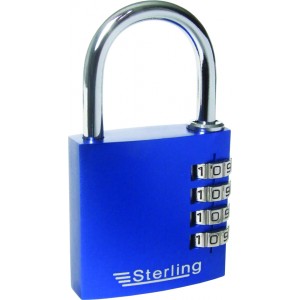 Sterling 3-Dial Anodised Combo Padlock Blue