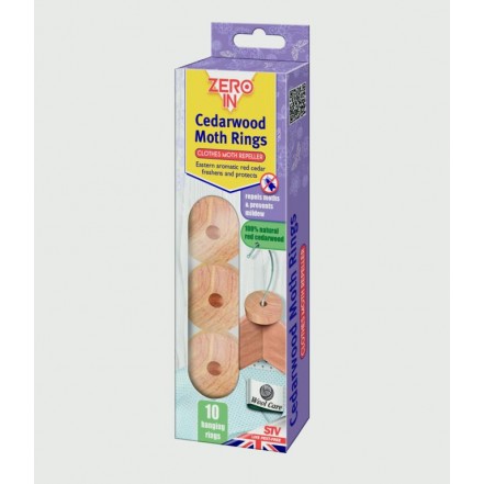 Zero In Cedar Wood Clothes Moth Repellent 10 Rings