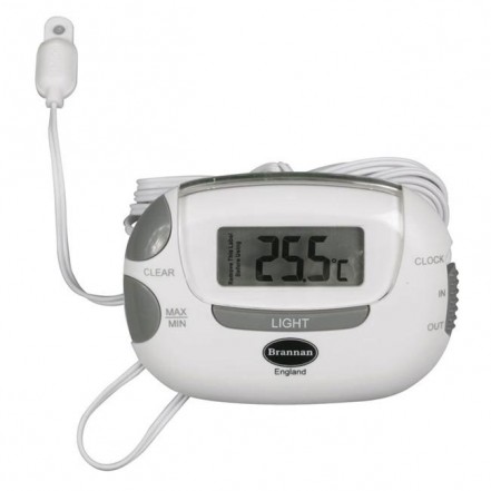 Brannan Indoor Outdoor Thermometer with Clock