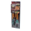 Kingfisher Leisure Wooden 3-Piece BBQ Tool Set